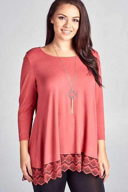 Lace Trim Jersey Tunic Plus.