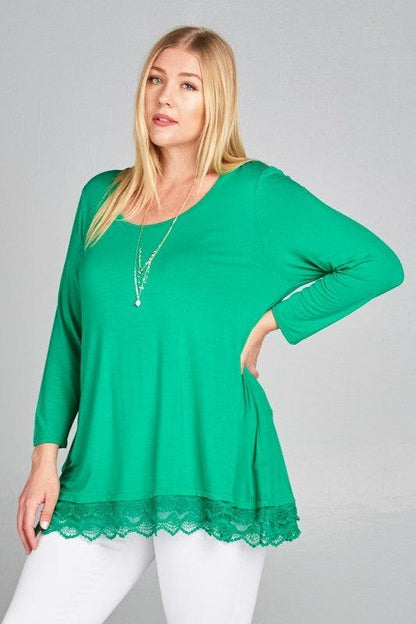 Lace Trim Jersey Tunic Plus.