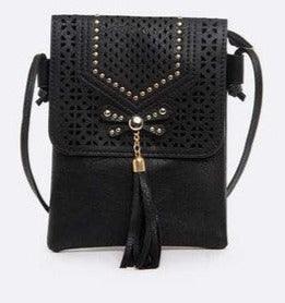 Laser Cut Tassel Crossbody.