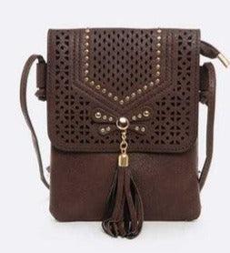 Laser Cut Tassel Crossbody.