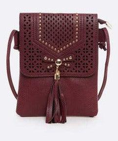 Laser Cut Tassel Crossbody.