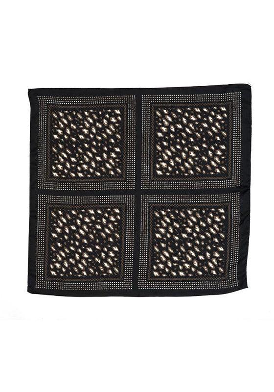 Leopard Print Silky Bandana Neck Scarf.