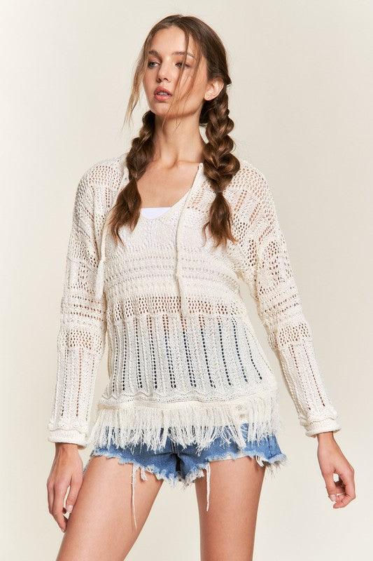 Lightweight Knit Crochet Sweater - Random Hippie