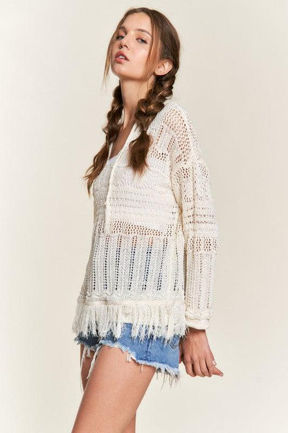 Lightweight Knit Crochet Sweater - Random Hippie
