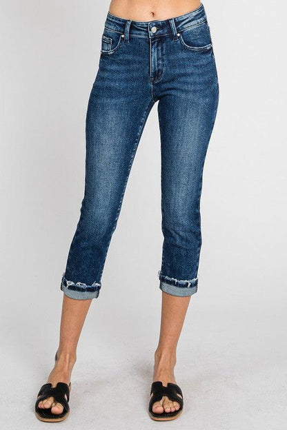 Mid-Rise Skinny Capris Jeans - Random Hippie