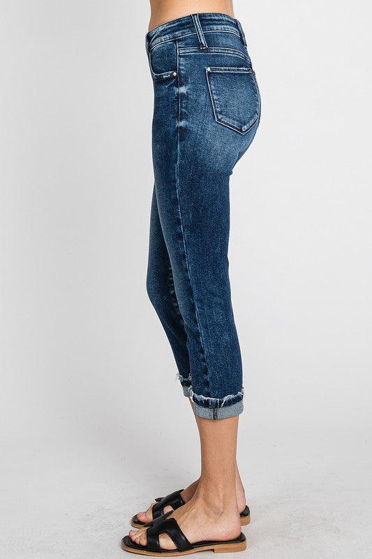 Mid-Rise Skinny Capris Jeans - Random Hippie