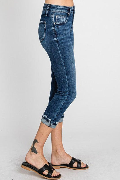 Mid-Rise Skinny Capris Jeans - Random Hippie