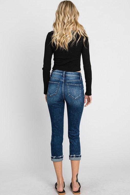 Mid-Rise Skinny Capris Jeans - Random Hippie