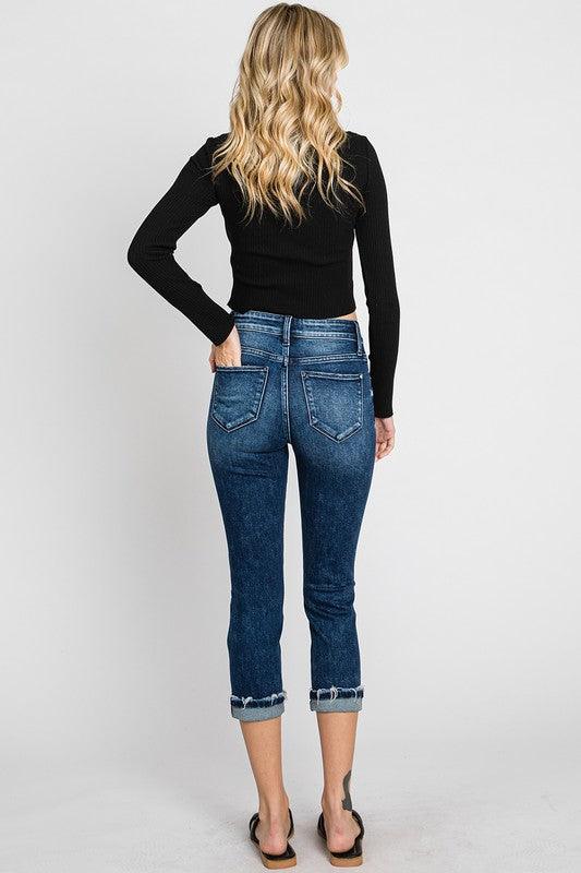 Mid-Rise Skinny Capris Jeans - Random Hippie