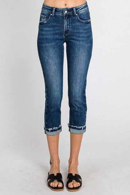 Mid-Rise Skinny Capris Jeans - Random Hippie