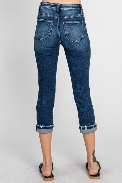 Mid-Rise Skinny Capris Jeans - Random Hippie