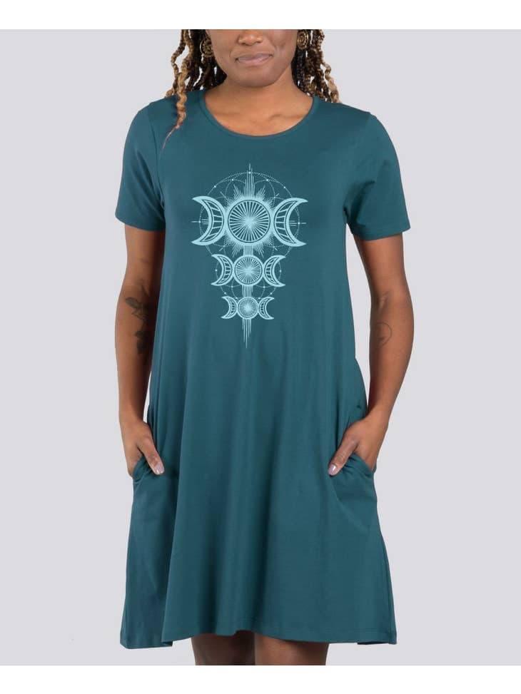Moon Goddess Organic T-Shirt Dress - Random Hippie