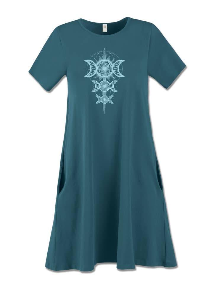 Moon Goddess Organic T-Shirt Dress - Random Hippie