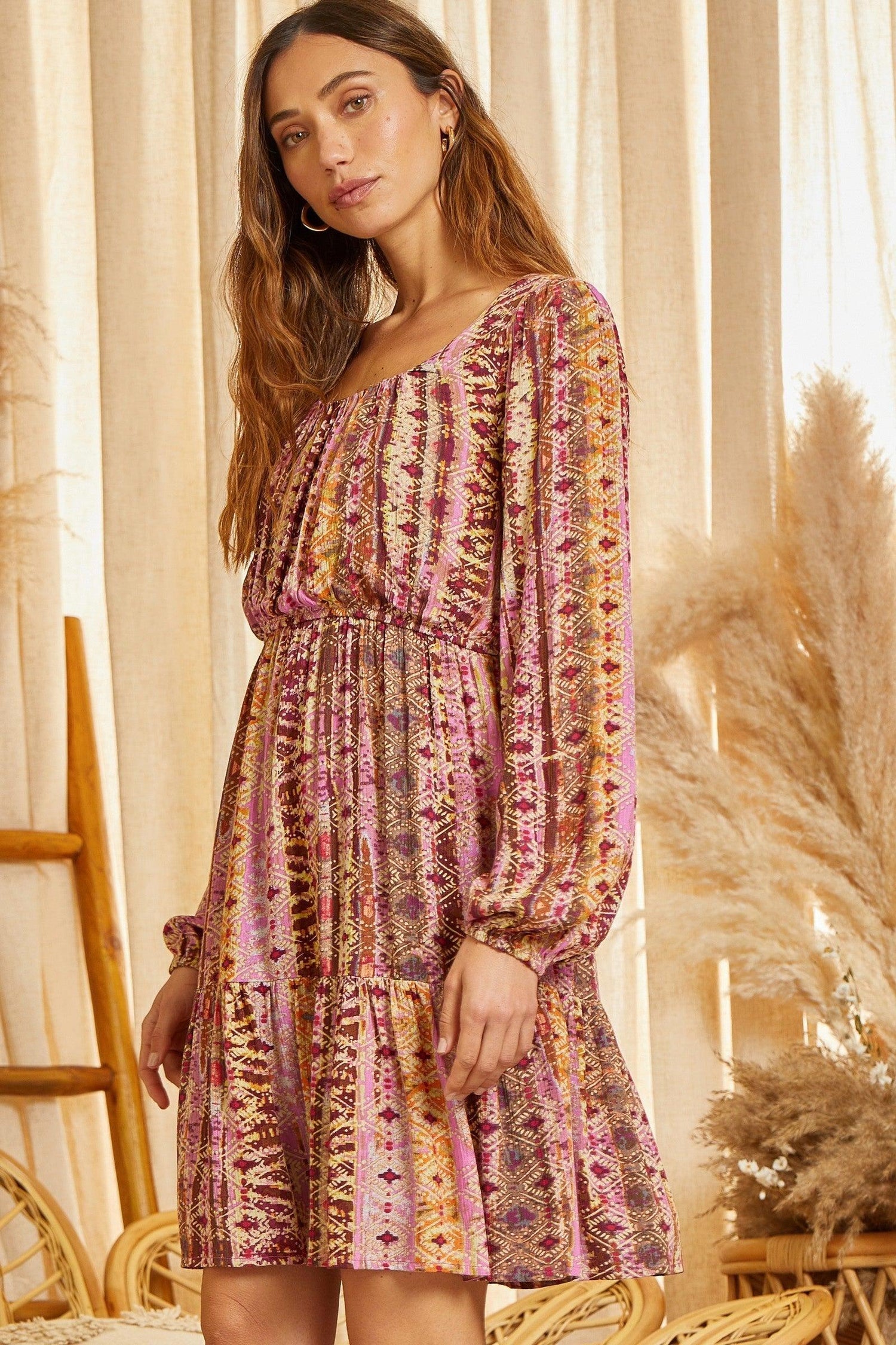Multi Color Waistline Dress - Random Hippie