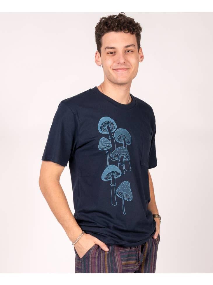 Mushrooms Organic Pocket T-Shirt - Random Hippie