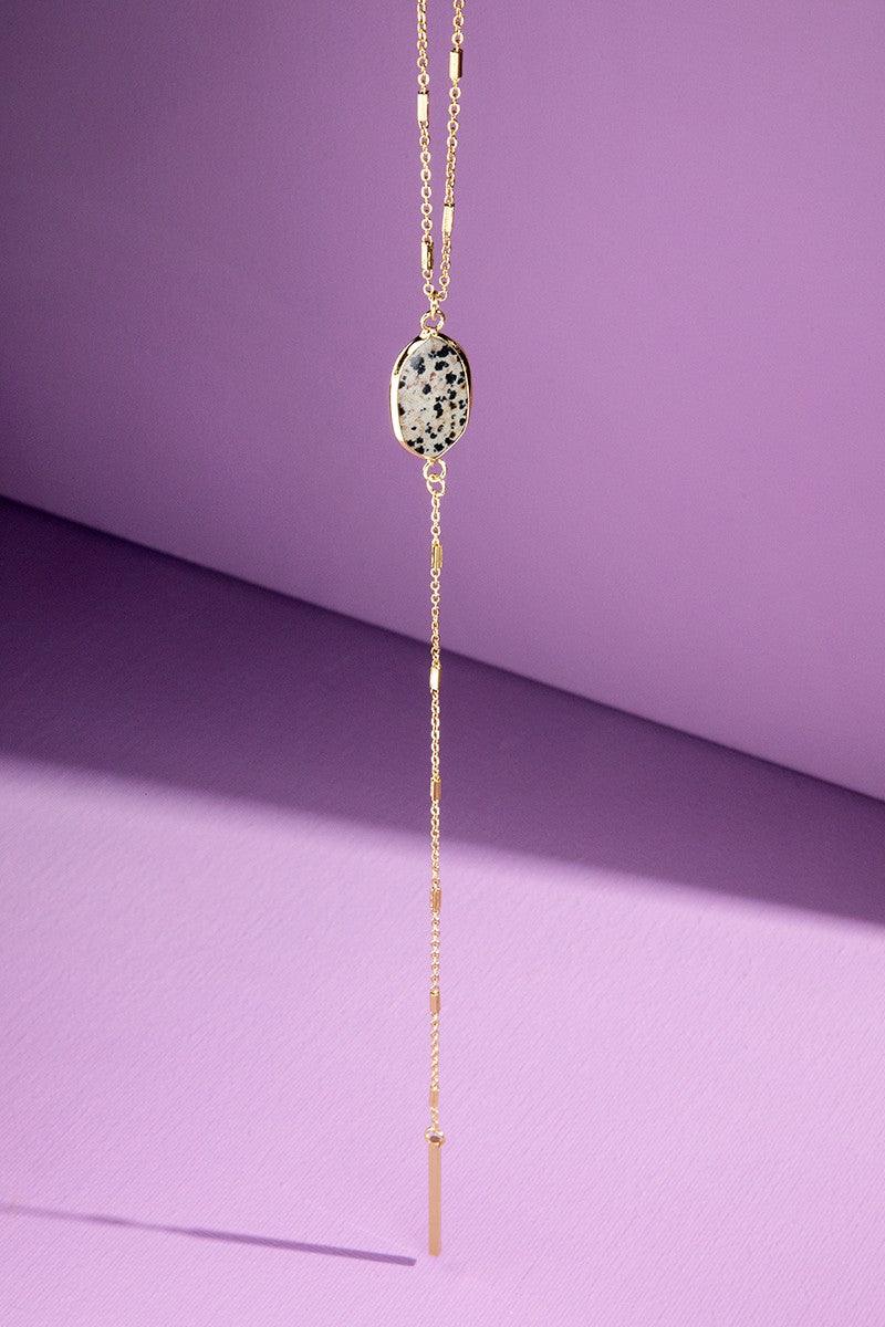 Natural Stone Lariat Necklace.