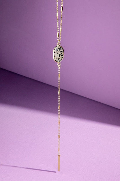 Natural Stone Lariat Necklace.