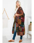 Patchwork Long Jacket (TH-1657) - Random Hippie