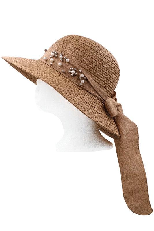 Pearl Bow Summer Hat - Random Hippie