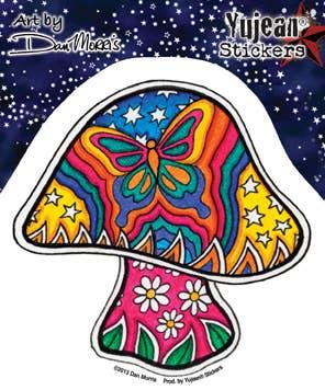 Psychedelic Butterfly Mushroom Sticker - Random Hippie