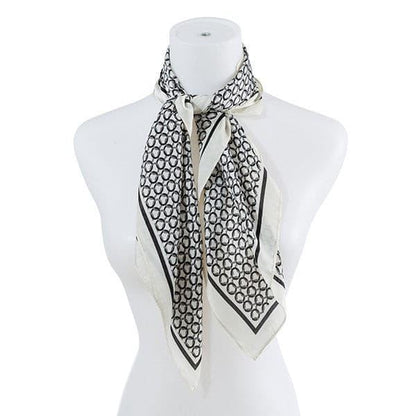 Silk Scarf with Circle Pattern.