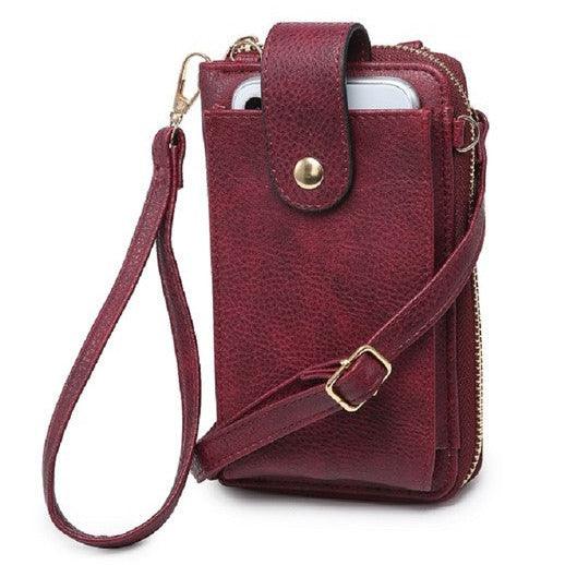 Solid Color Crossbody Wallet.