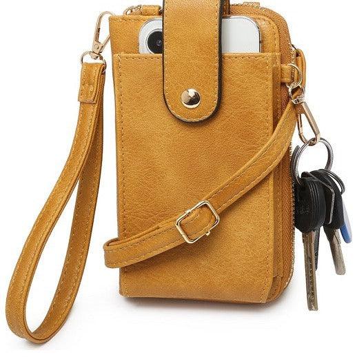 Solid Color Crossbody Wallet.