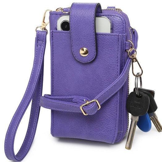 Solid Color Crossbody Wallet.