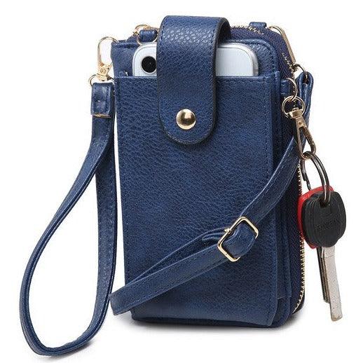 Solid Color Crossbody Wallet.