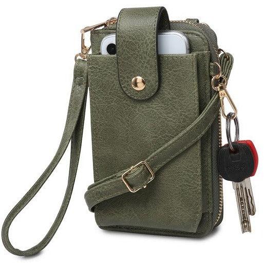 Solid Color Crossbody Wallet.