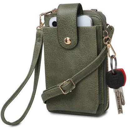 Solid Color Crossbody Wallet.