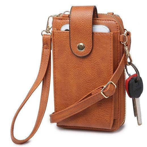 Solid Color Crossbody Wallet.