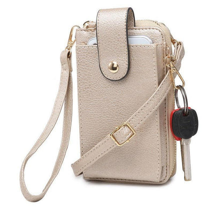 Solid Color Crossbody Wallet.