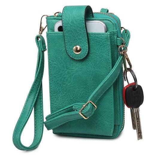 Solid Color Crossbody Wallet.