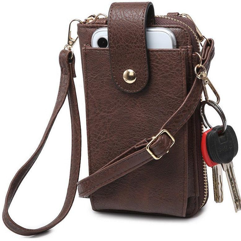 Solid Color Crossbody Wallet.