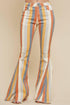 SIP6145A CARAMEL MULTI STRIPED FLARED BOTTOMS - Random Hippie