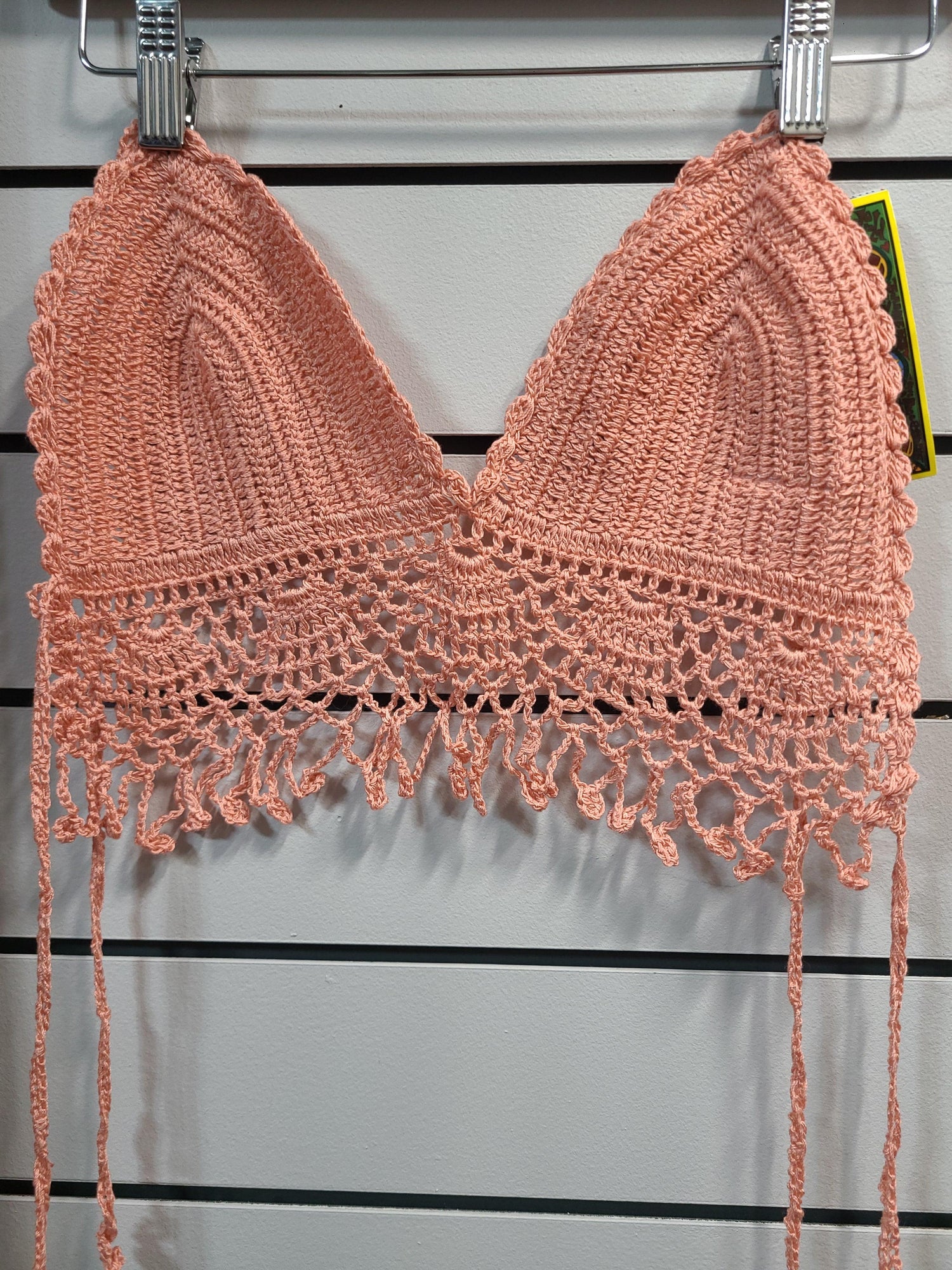 SUMMER OF LOVE CROCHET HALTER TOP WITH FRINGE - Random Hippie