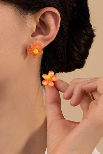 Transparent Flower Stud Earrings - Random Hippie