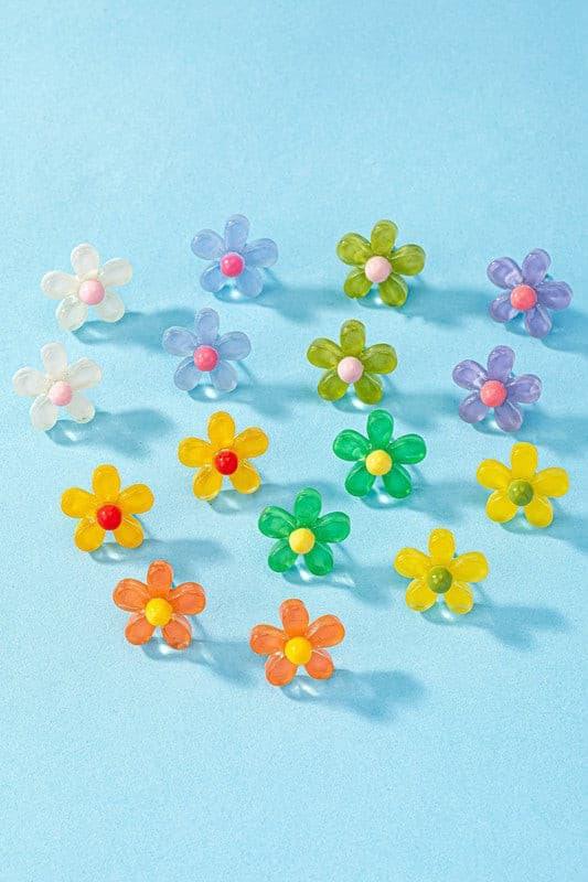 Transparent Flower Stud Earrings - Random Hippie