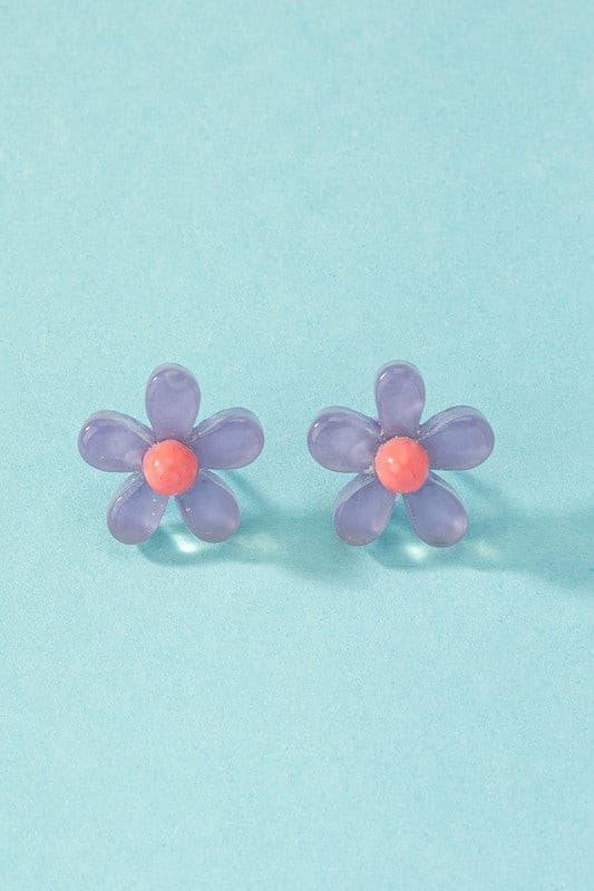 Transparent Flower Stud Earrings - Random Hippie