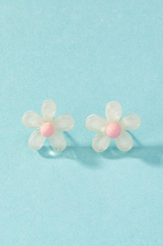 Transparent Flower Stud Earrings - Random Hippie