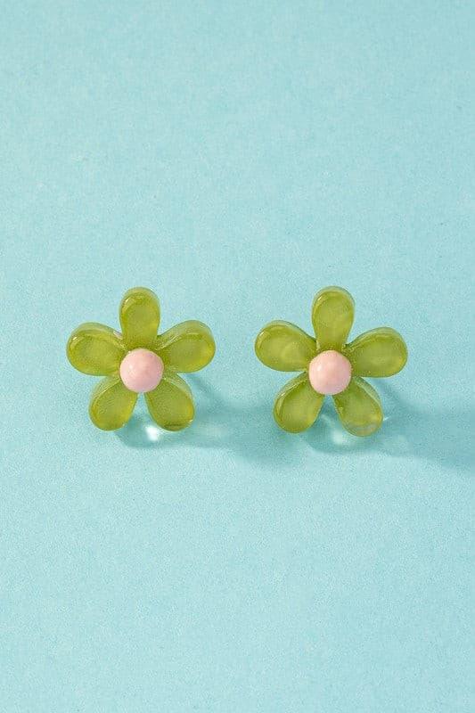 Transparent Flower Stud Earrings - Random Hippie