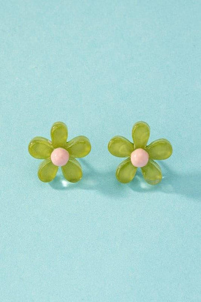 Transparent Flower Stud Earrings - Random Hippie