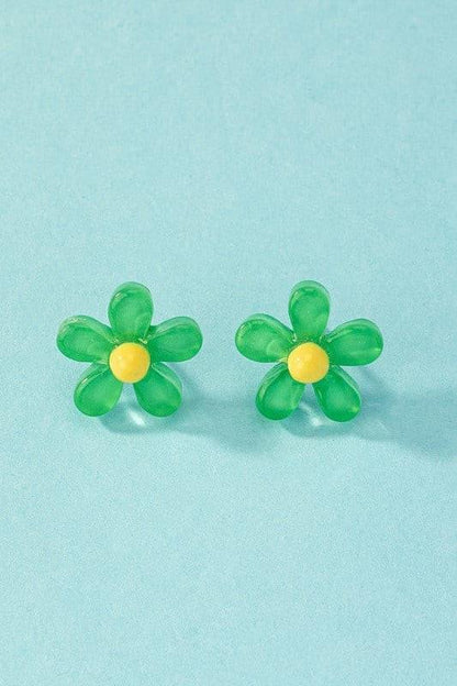 Transparent Flower Stud Earrings - Random Hippie