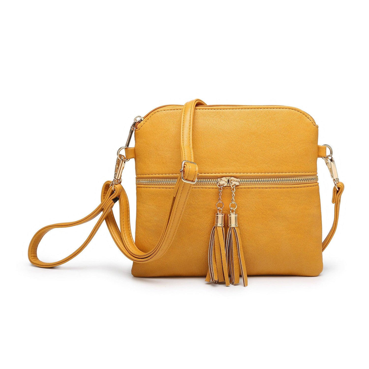 Two-Tone Crossbody Bag with Tassels.