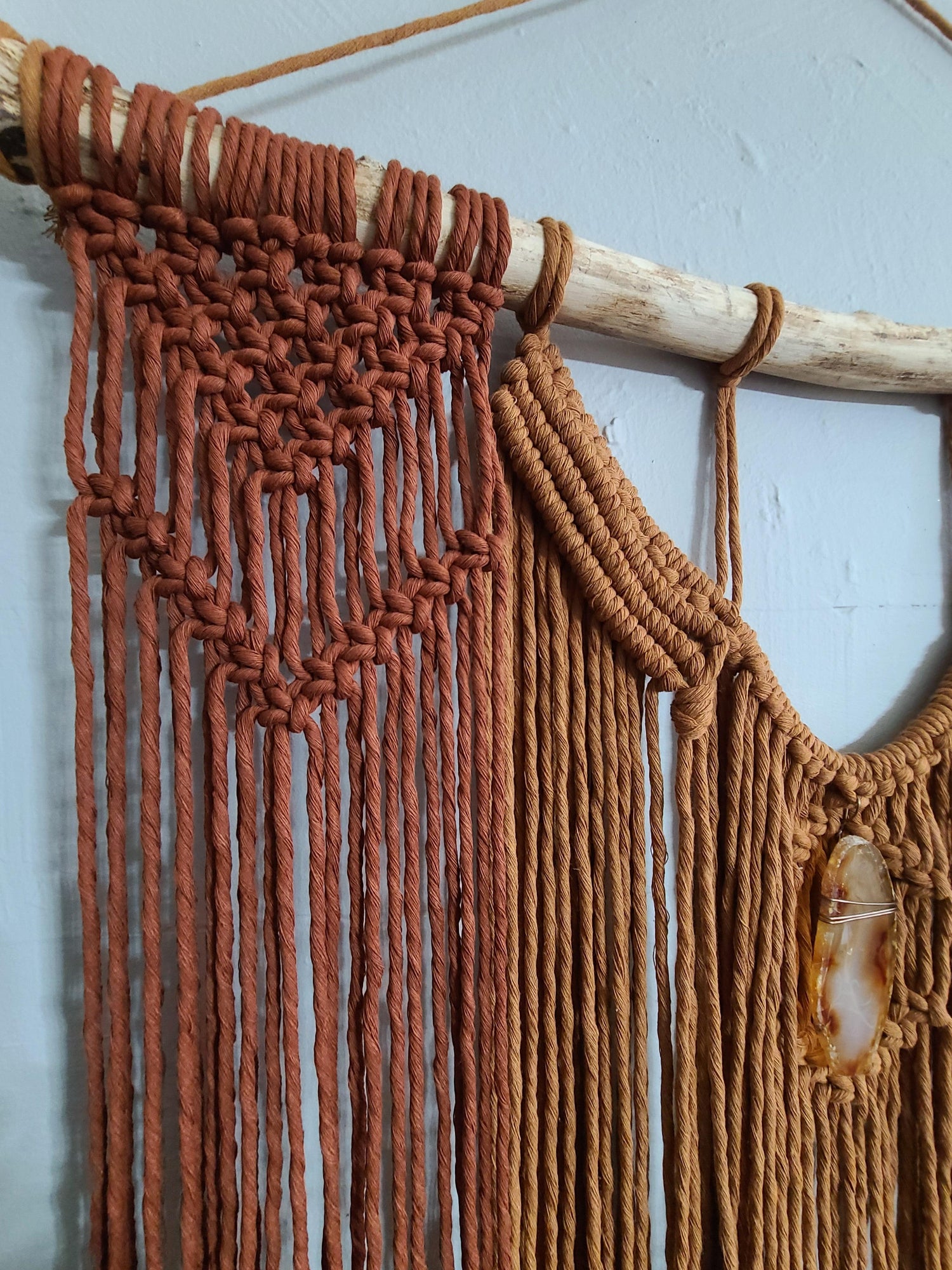 Two Tone Red/Orange Macramé Wall Hanging - Random Hippie