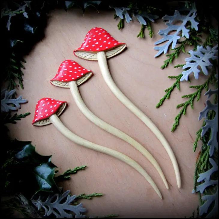 Wood Mushroom Hair Stick - Random Hippie