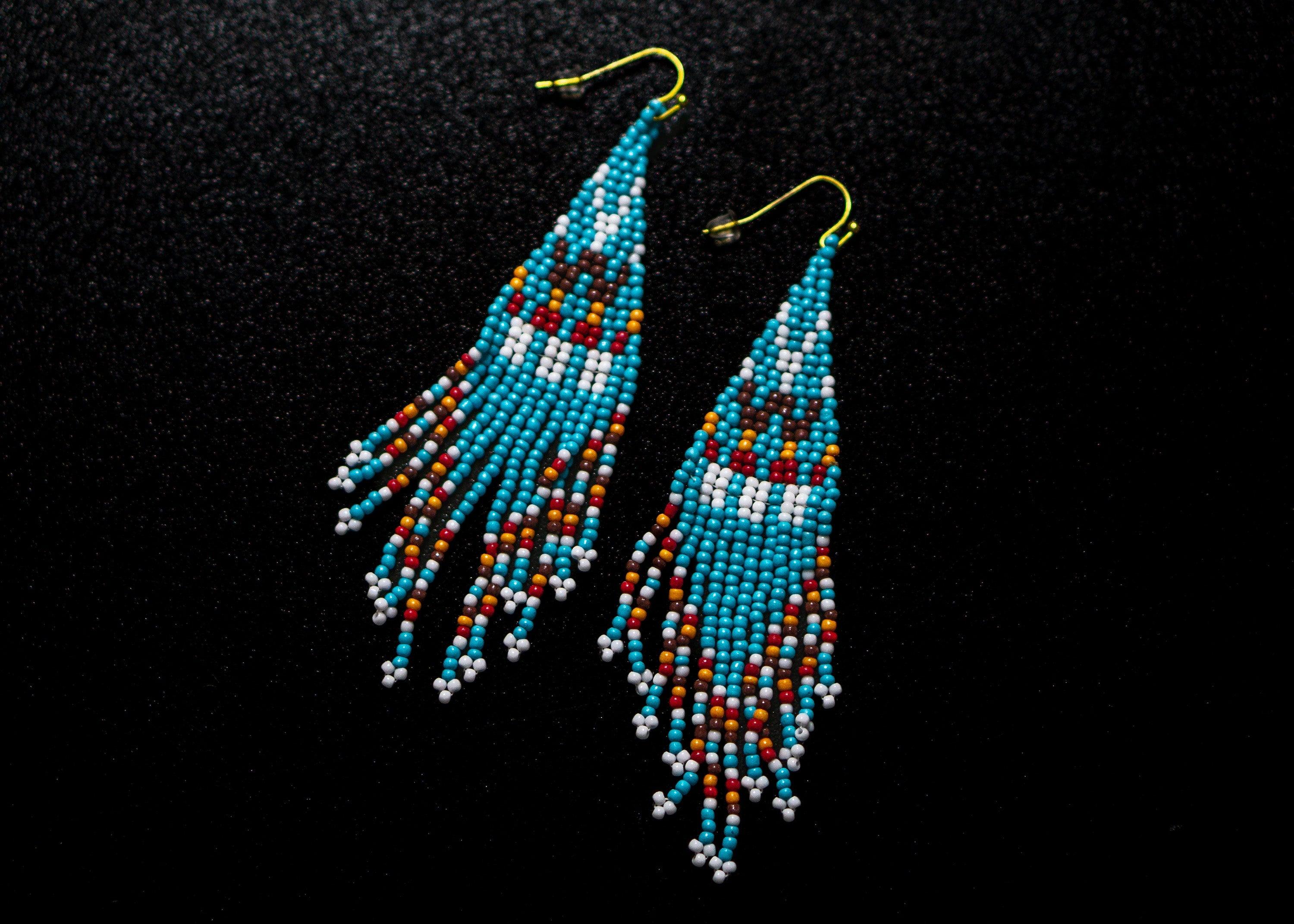 Zigzag Seed Bead Fringe Earrings - Random Hippie